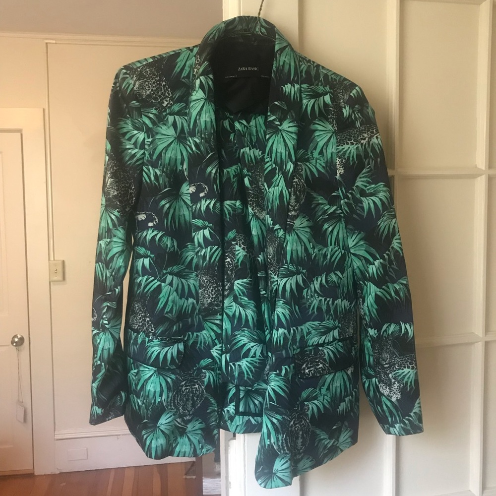 Zara Jungle Cat Print Suit